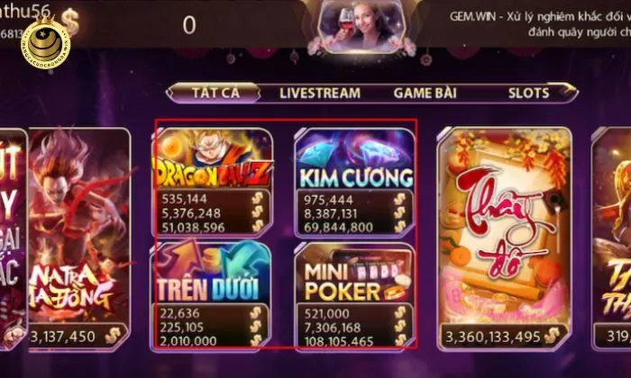 Minigame Gemwin chơi nhanh, nhận thưởng lớn