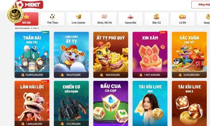 MIBET MIBET sở hữu hàng trăm trò chơi hấp dẫn
