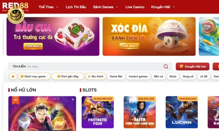 List trò chơi HOT nhất tại Red88